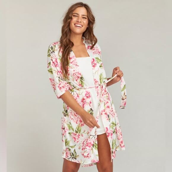 Show Me Your Mumu Pink and Green Brie Floral Robe - One Size 🌸🌿🌸 - Picture 2 of 13